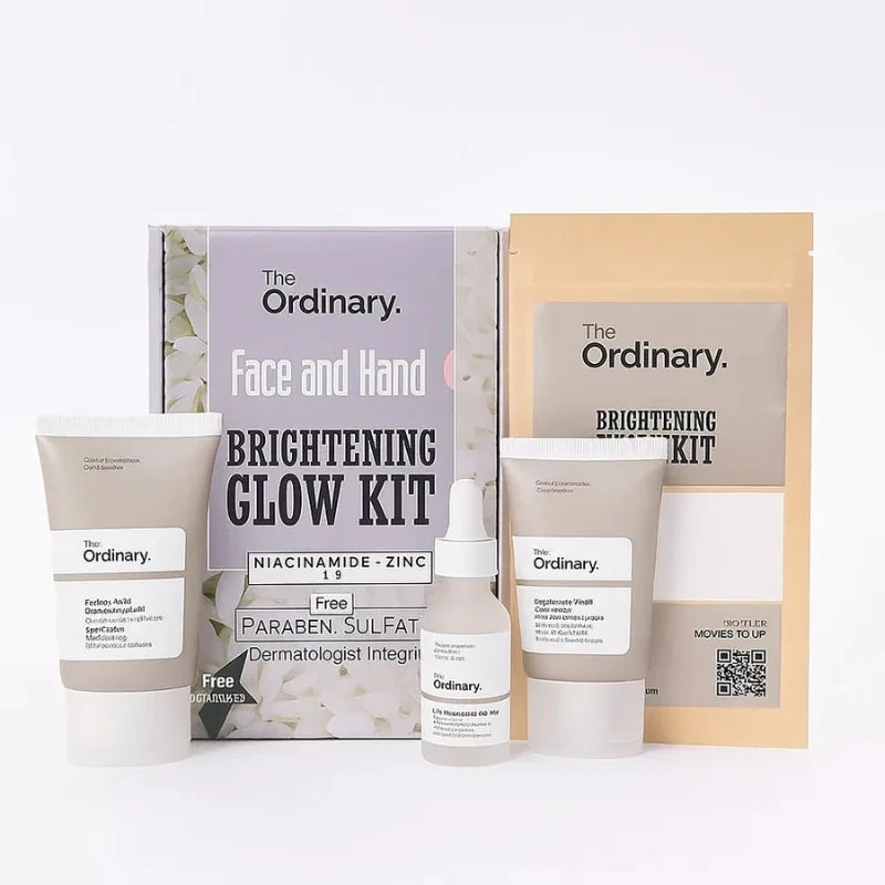 The Ordinary Face & Hand Brightening Glow Kit | Complete Whitening & Hydrating Skincare Set
