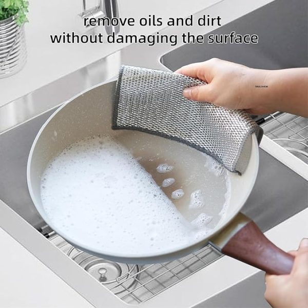 10 Dish Washing Cleaning Cloth | Metal Wire Dish Cleaning Cloth | Durable, Scratch-Free Scrubbing for Kitchen Surfaces