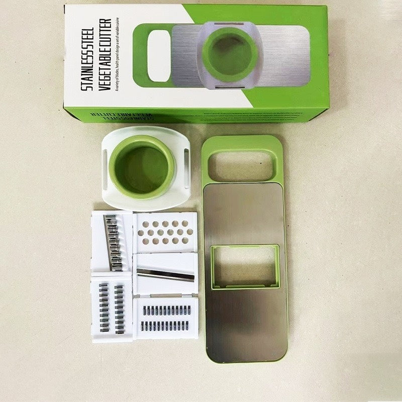 Multifunctional 5-Blade Vegetable Cutter & Grater | Stainless Steel Kitchen Tool