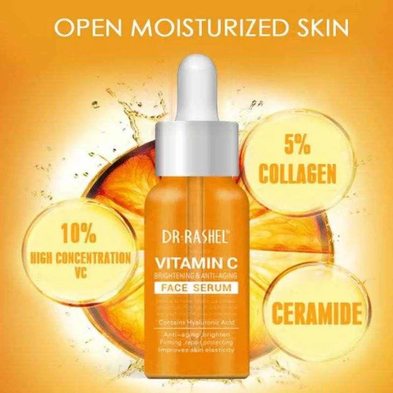 Dr. Rashel Vitamin C Brightening & Anti-Aging Face Serum | Skin Radiance & Wrinkle Repair Formula | 30ml | Imported
