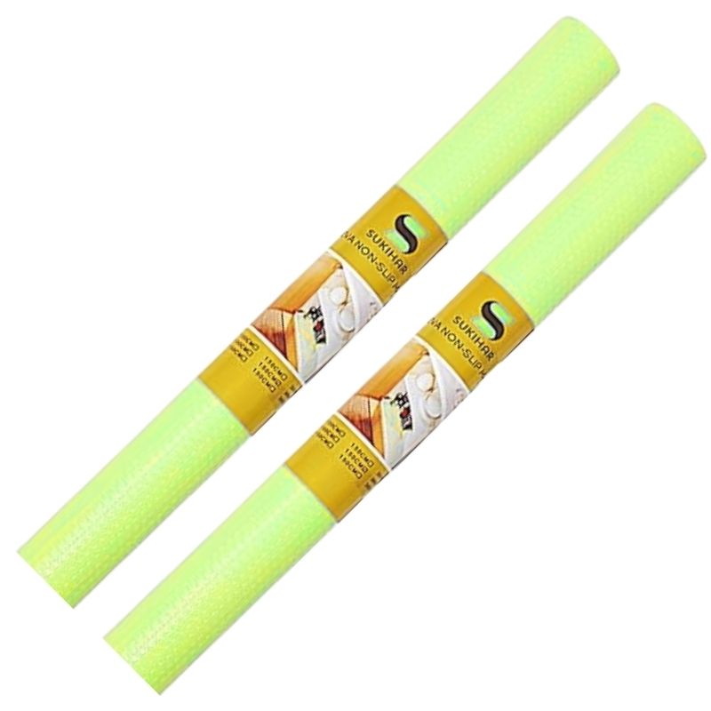 Anti-Slip Fridge & Shelf Mat | Waterproof Washable Liner for Kitchen Drawers Cabinets | Parrot Green