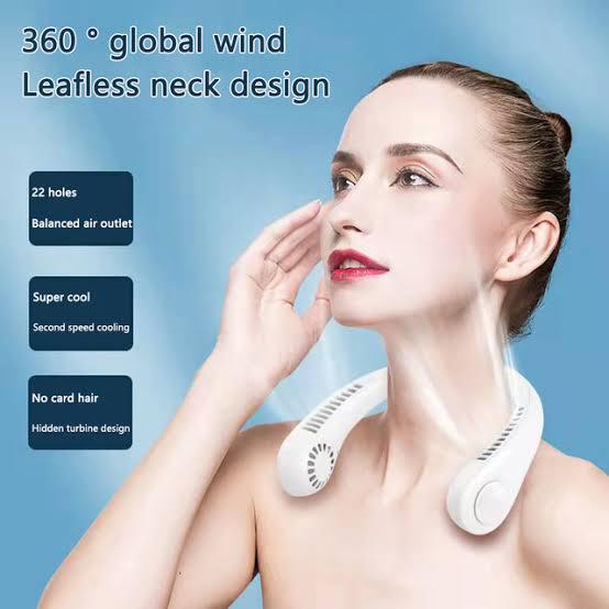 Smart USB Rechargeable Neck Fan with 3-Speed Airflow