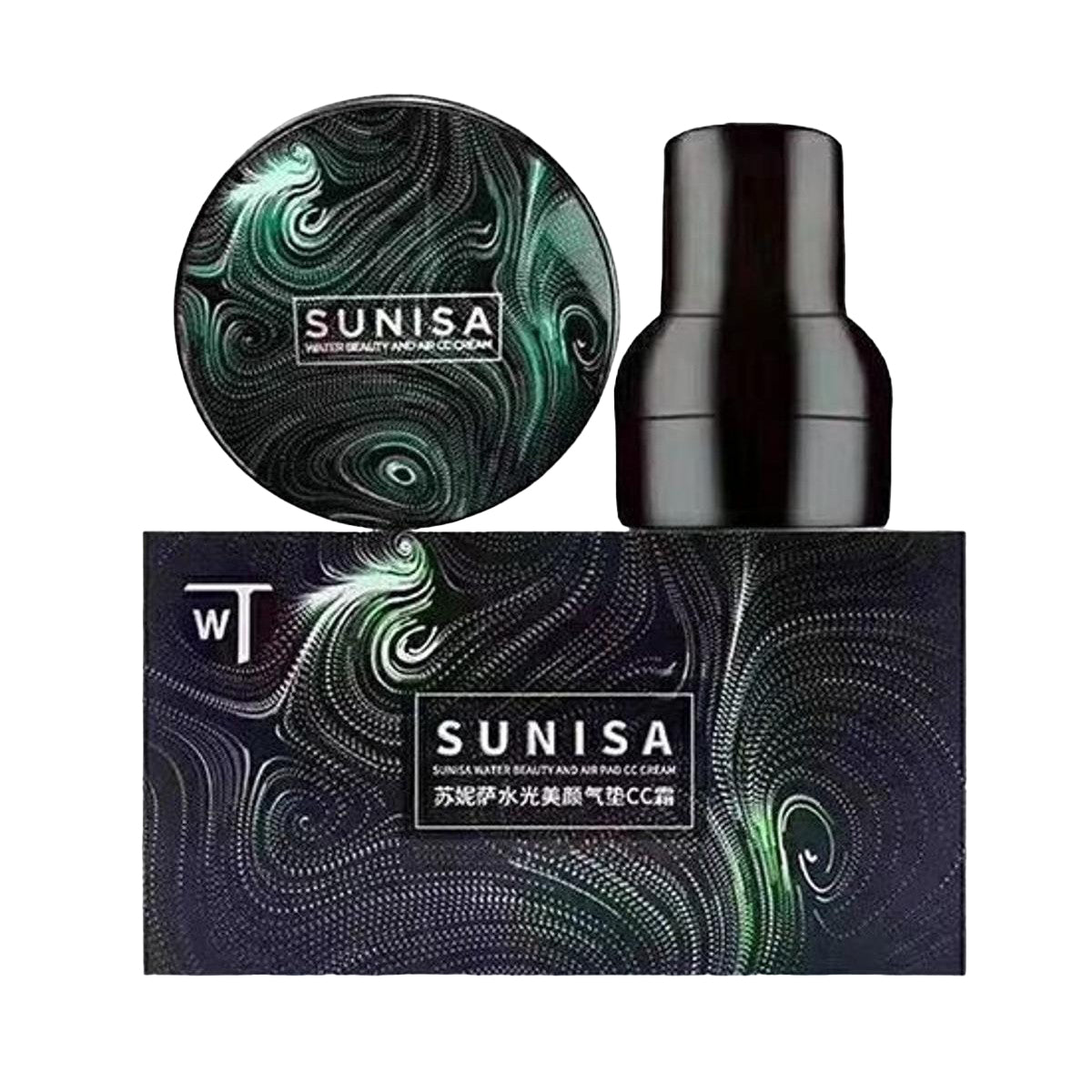 SUNISA 3-in-1 Air Cushion CC & BB Cream | Waterproof Moisturizing Foundation with Sponge