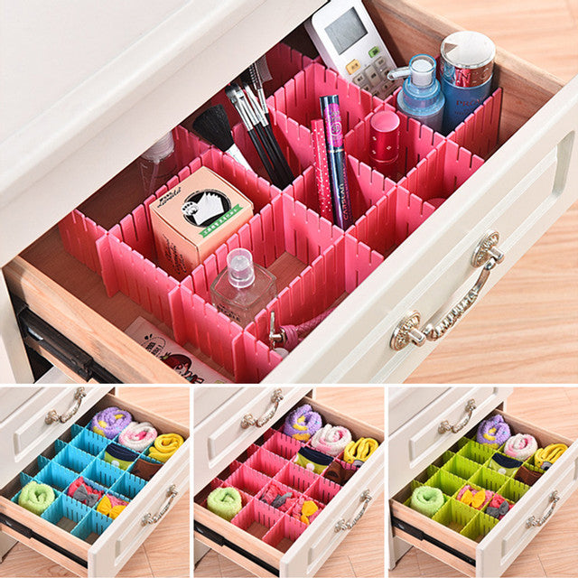 Drawer Organizer Board Storage Box | Adjustable Clapboard Divider Set | 4 Pcs