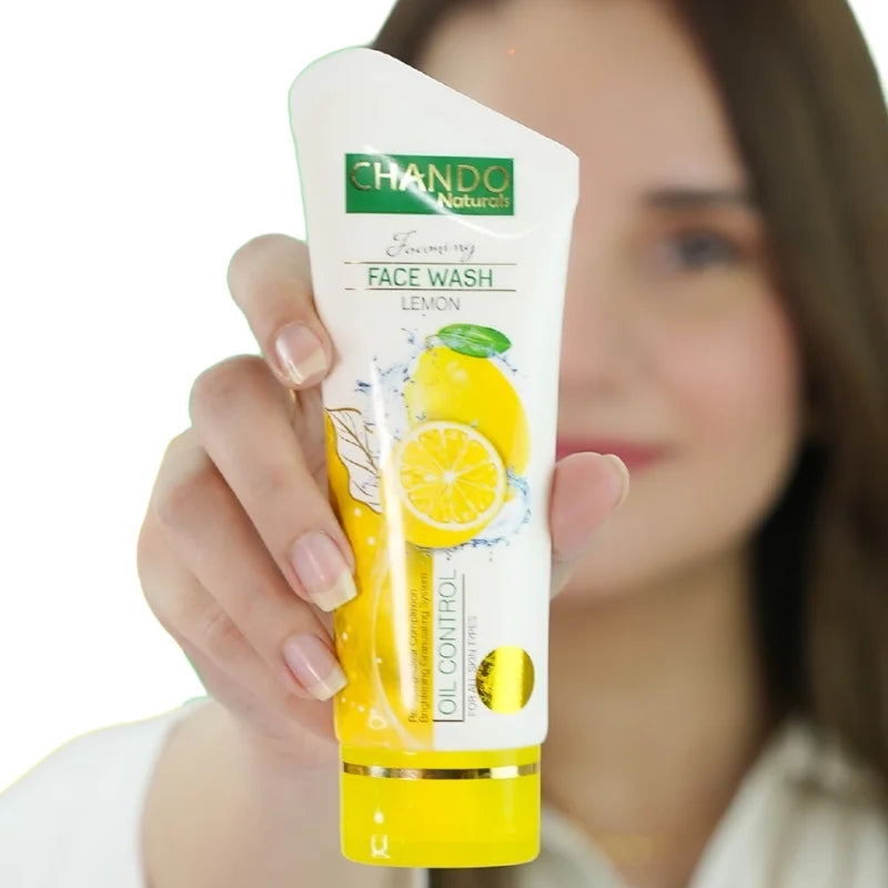 Face Wash | Chando Naturals Lemon Oil Control Face Wash 100ml Gentle Cleanser for Oily and Combination Skin