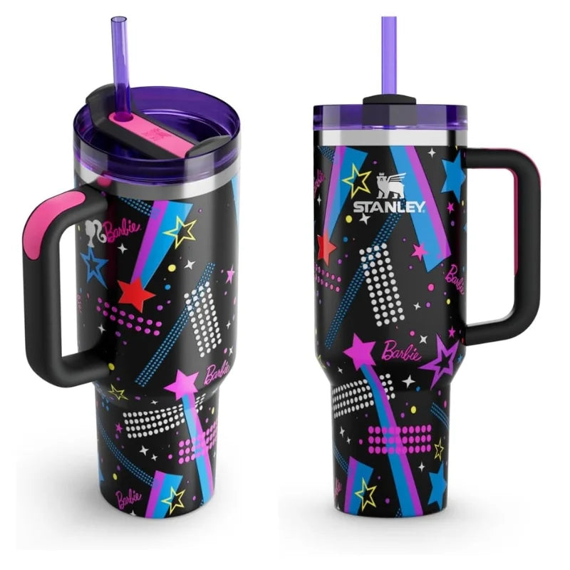 Black Stylish Stanley Barbie Tumbler H2.0 Tumbler 1.18L Limited Edition Double Wall Vacuum Insulated