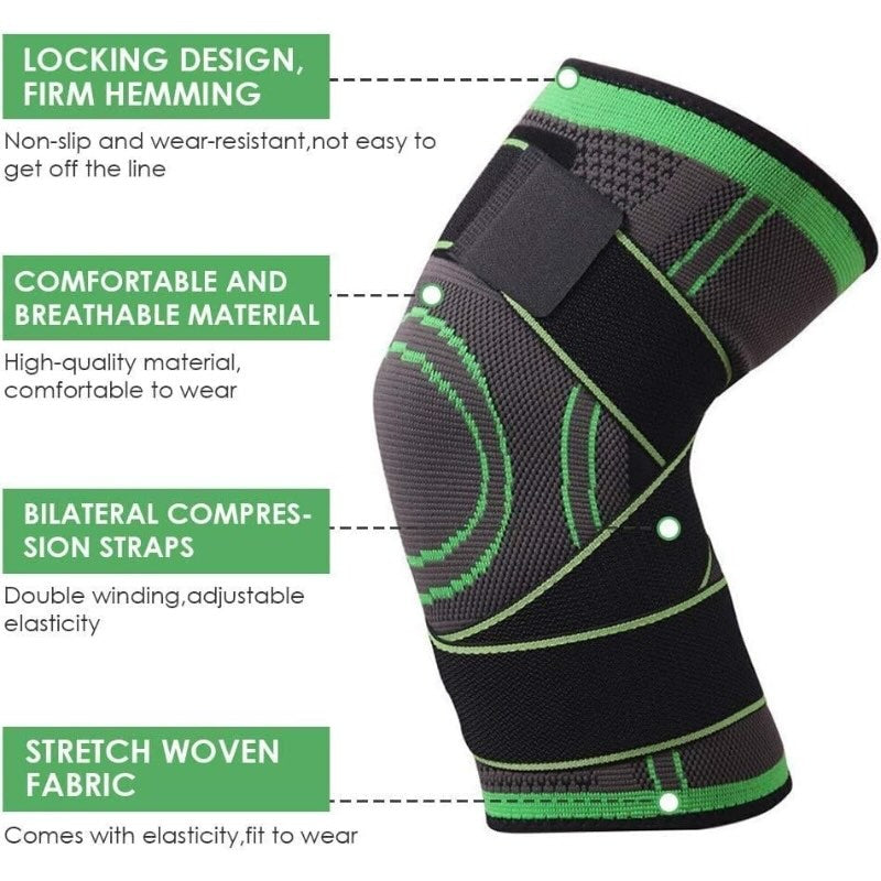 Adjustable 3D Knee Support Band with Patella Gel Pad & Anti-Slip Grip