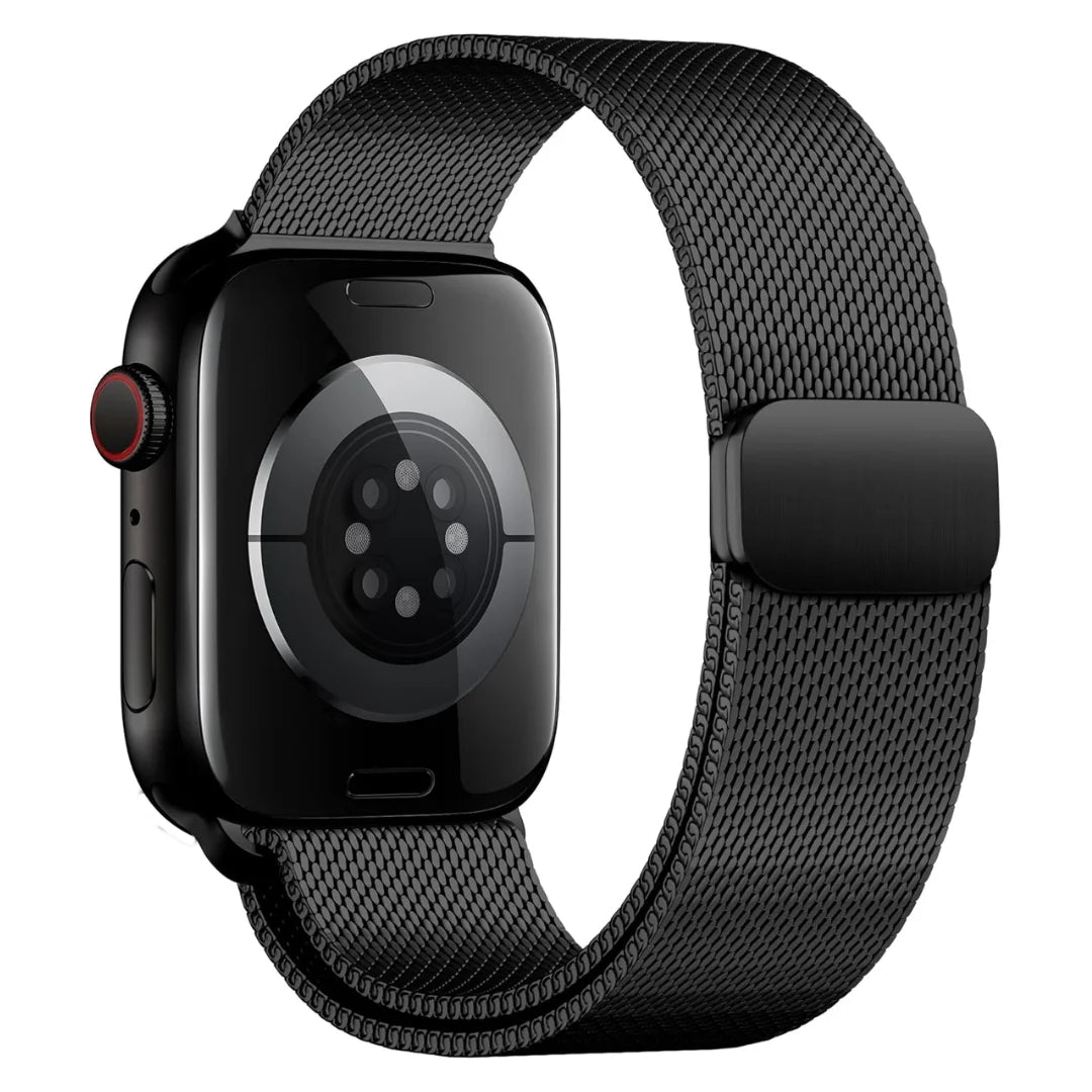 Black | Apple Watch Milanese Magnetic Loop Strap | Stainless Steel Band  | 42mm / 44mm / 45mm