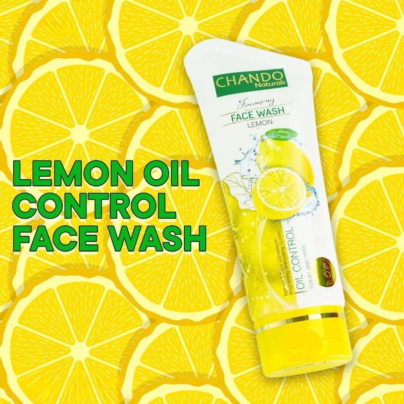 Face Wash | Chando Naturals Lemon Oil Control Face Wash 100ml Gentle Cleanser for Oily and Combination Skin