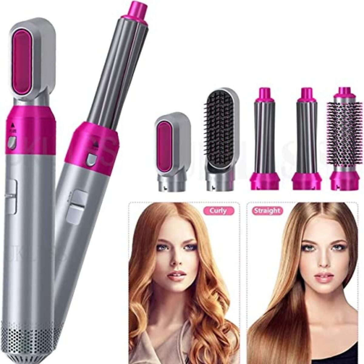 5-in-1 Electric Hair Dryer Brush Kit | Blow Dryer, Straightener, Curler & Volumizer Styling Tool