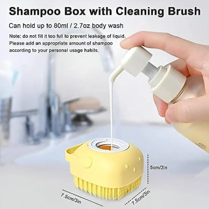 Soft Silicone Bath Brush with Hooks | Baby & Adult Body Scrubber | Random Color | With Box