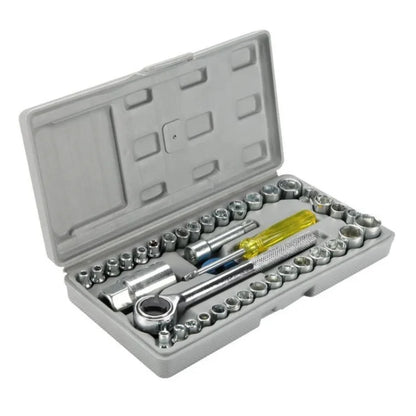 40pcs Aiwa Socket Wrench Tool Kit | Durable Stainless Steel Multi-Purpose Repair Set