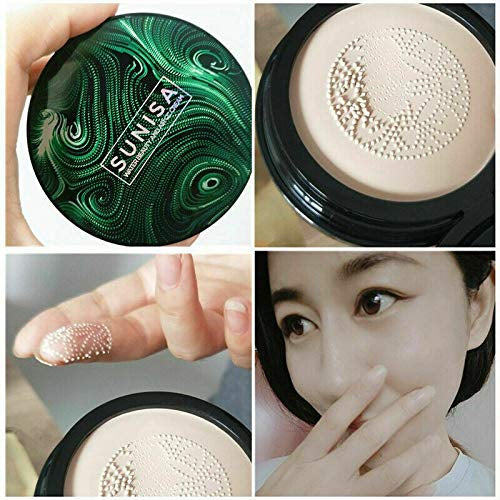 SUNISA 3-in-1 Air Cushion CC & BB Cream | Waterproof Moisturizing Foundation with Sponge