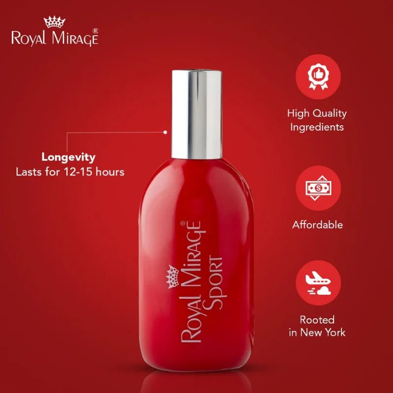 Royal Mirage Sport Eau De Cologne 120ml | Long-Lasting Refreshing Unisex Perfume