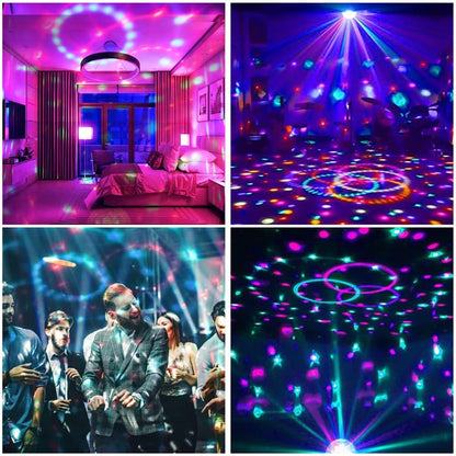 LED Disco Party Lights Crystal Magic Ball 3W RGB | Colorful Projection Lamp for Parties & Events
