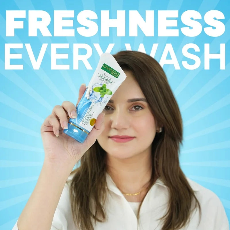 Face Wash | Chando Naturals Mint Cool Anti-Microbial Face Wash 100ml Daily Cleanser for Oily and Acne-Prone Skin