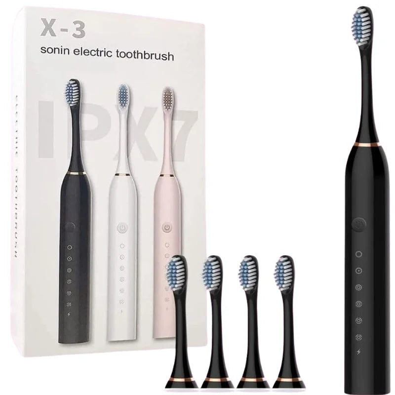X3 Sonic Electric Toothbrush Rechargeable | USB Fast Charging Toothbrush with 5 Modes Deep Cleaning Whitening & Gum Care