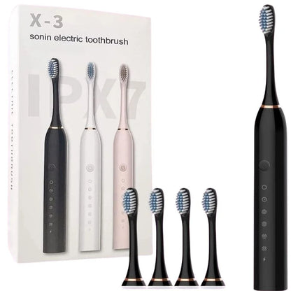 X3 Sonic Electric Toothbrush Rechargeable | USB Fast Charging Toothbrush with 5 Modes Deep Cleaning Whitening & Gum Care