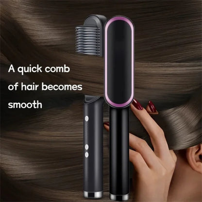 Hair Straightener Brush & Styler | Model 909 | Fast Heating Electric Straightening Comb