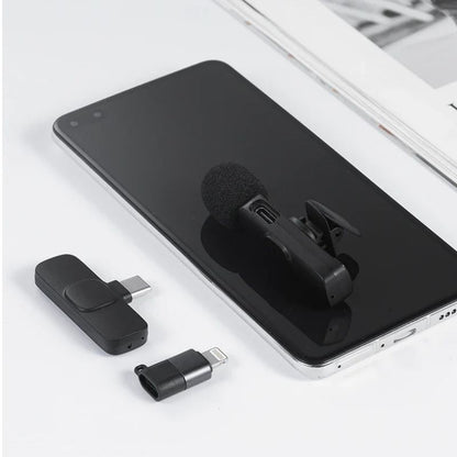 K9 Wireless Lavalier Microphone | Plug & Play Type-C & iOS Mic with Noise Reduction