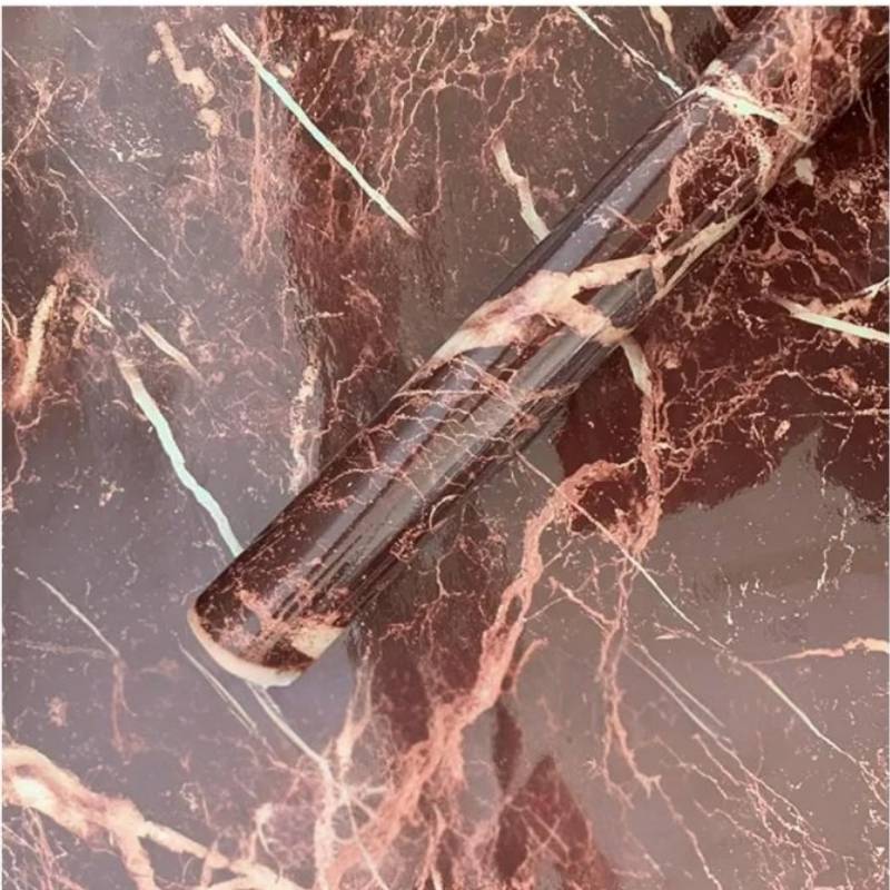 Autumn Brown | Marble Sheet Sticker 60x200cm | Waterproof Self-Adhesive PVC Wallpaper for Furniture Walls