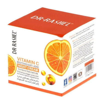 Dr. Rashel Vitamin C Brightening & Anti-Aging NIGHT Cream | Deep Repair & Skin Renewal Moisturizer (50 g) | Imported