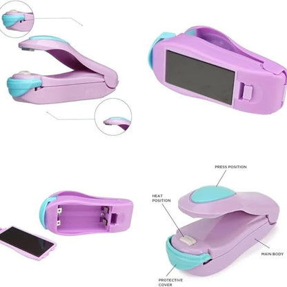 Portable Mini Heat Sealing Machine | Snack Bag Sealer | Handheld Resealer | Random Color