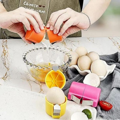 Efficient Egg Opener & Egg Shell Cracker Tool | Stainless Steel Egg Shell Opener Kitchen Gadget for Raw & Boiled Eggs | Random color