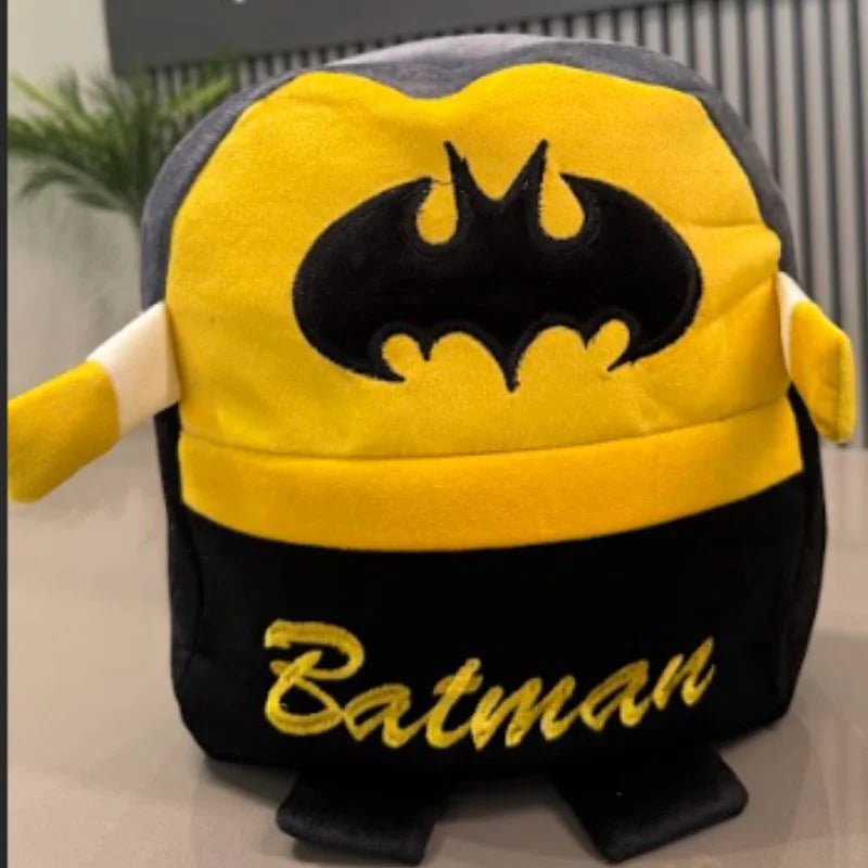 Cute Plush Batman Character Backpack | Stuffed School Bag & Gift for Kids