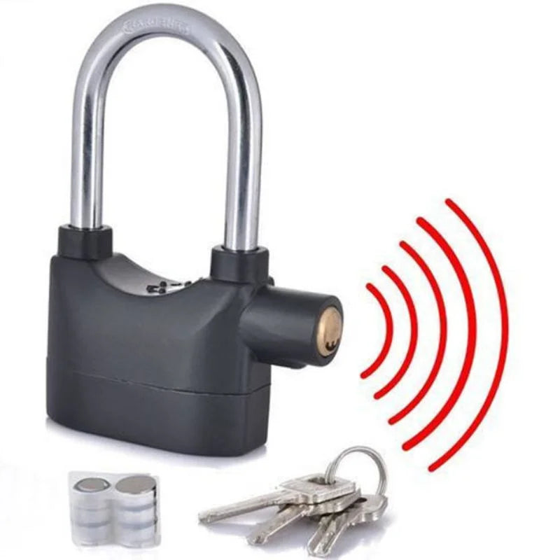 High-Security Gembok Alarm Lock | Waterproof Siren Padlock for Bike, Scooter & Door Protection