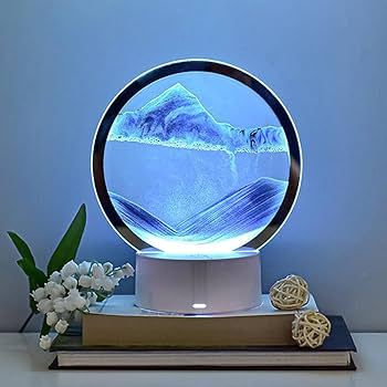 3D Moving Sand Art LED Lamp - Deep Sea Sandscape Night Light with USB Base