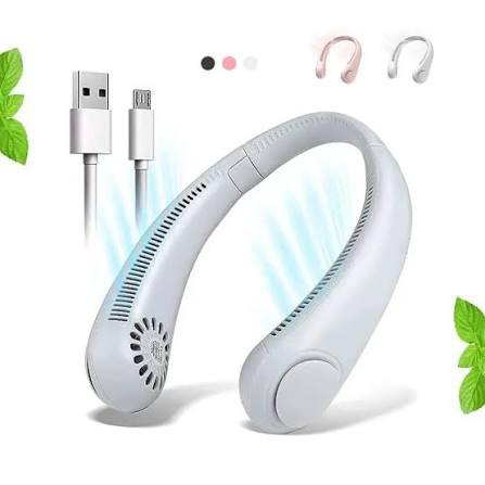 Smart USB Rechargeable Neck Fan with 3-Speed Airflow