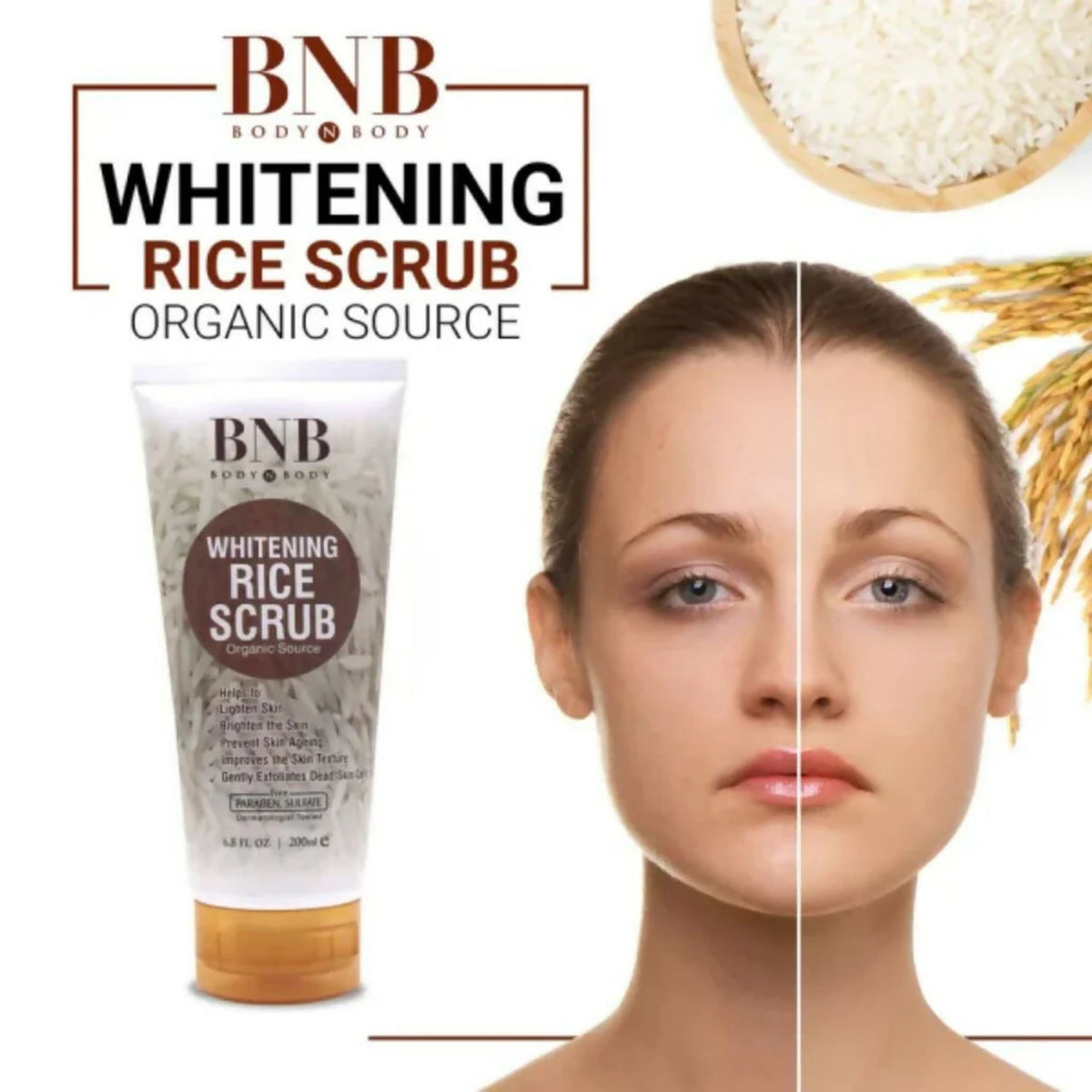 BNB Rice Extract Bright & Glow Facial Kit | 3-in-1 Whitening, Brightening & Hydrating Skincare