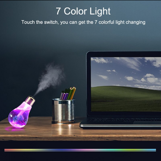 400ML Bulb Essential Oil Humidifier Ultrasonic Diffuser LED Night Light Air Freshener