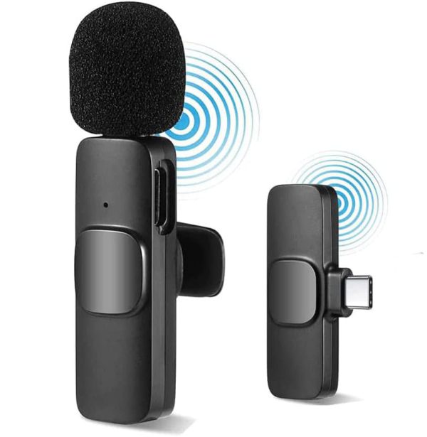 K8 Type-C Wireless Lavalier Microphone | Portable Noise-Cancelling | Mic for Android, Vlogging & Live Streaming