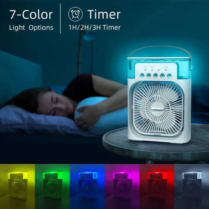 9 Inch Mist Fan | Portable Air Conditioner Fan |  Mist Water, And Humidifier Function | Led Night Light Water Mist | Random Color