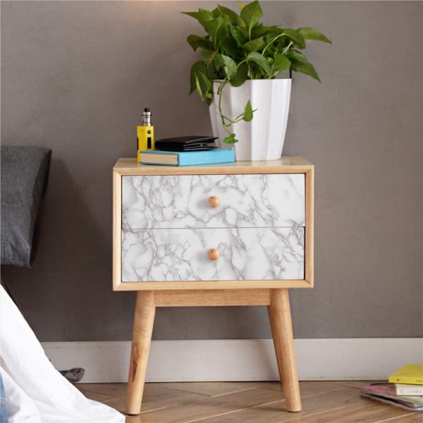 White & Dark Grey | Marble Sheet Sticker 60x200cm | Waterproof Self-Adhesive PVC Wallpaper for Furniture Walls
