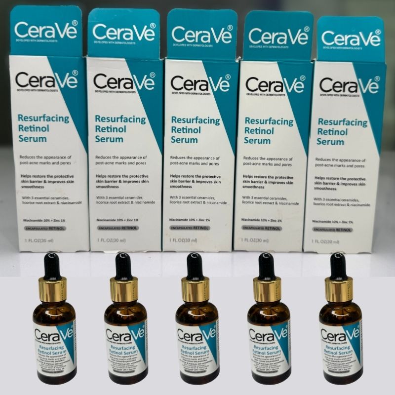 CeraVe Resurfacing Retinol Serum 30ml | Post-Acne Marks, Brightening & Pore Minimizer