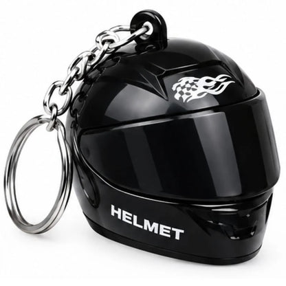 Mini Motorcycle Helmet Keychain with LED | Full Face Helmet Pendant with Movable Visor | Bike, Car & Backpack Key Ring | Random Color
